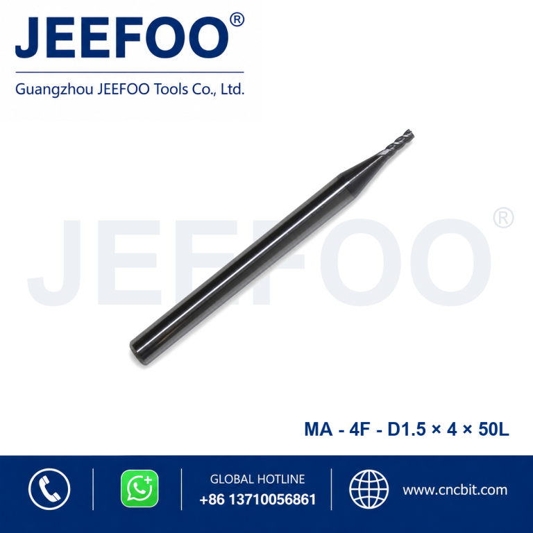用于 CNC 金属加工的 4Fx1.5x4x50L 整体硬质合金平底立铣刀