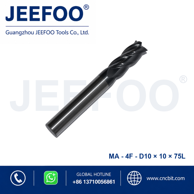 用于 CNC 金属加工的 4Fx10x10x75L 整体硬质合金平底立铣刀