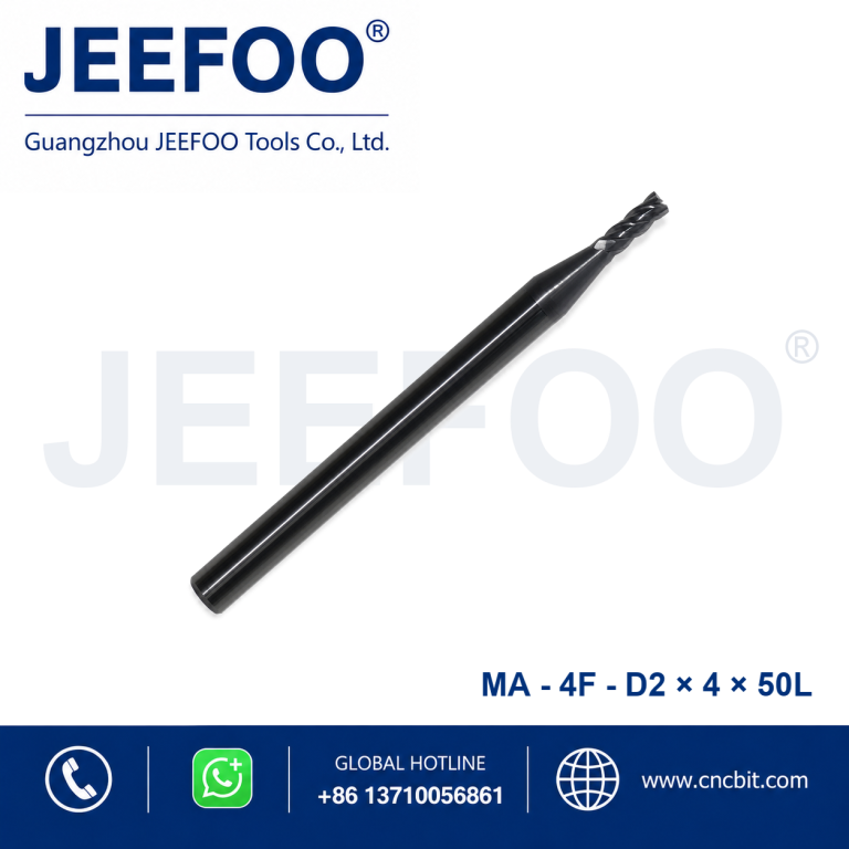 用于 CNC 金属加工的 4Fx2x4x50L 整体硬质合金平底立铣刀