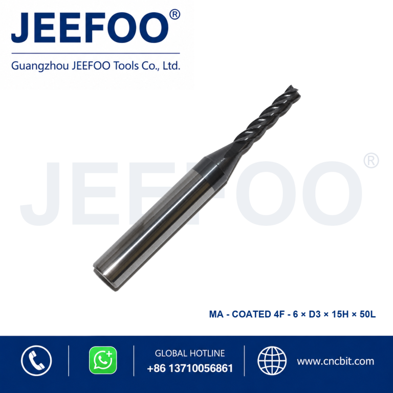 用于 CNC 金属加工的 Coatedx6x3x15x50L 整体硬质合金平底立铣刀